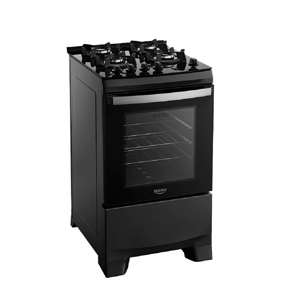 Fogão Dako Supreme Glass 4 Bocas Automático Mesa de Vidro