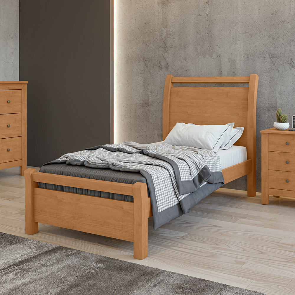 Cama de Solteiro MDP MDF Suporta até 90kg Lopas Reali