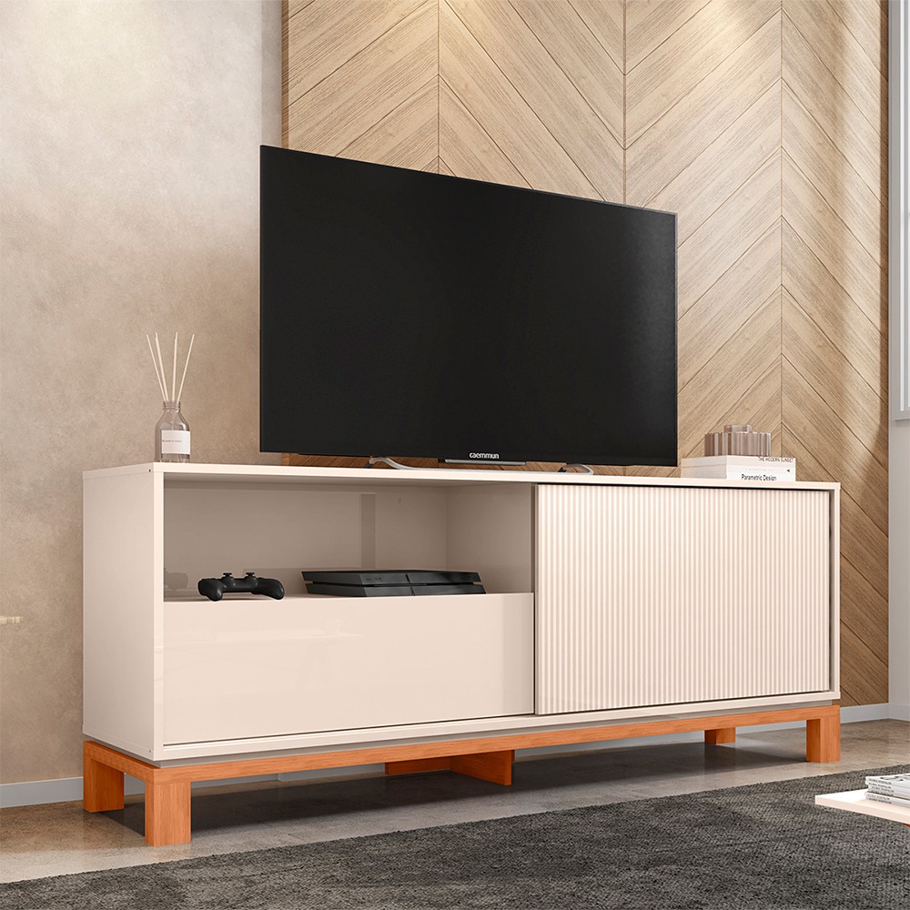 Rack para TV até 55" 01 Porta 01 Gaveta Mondrian Caemmun