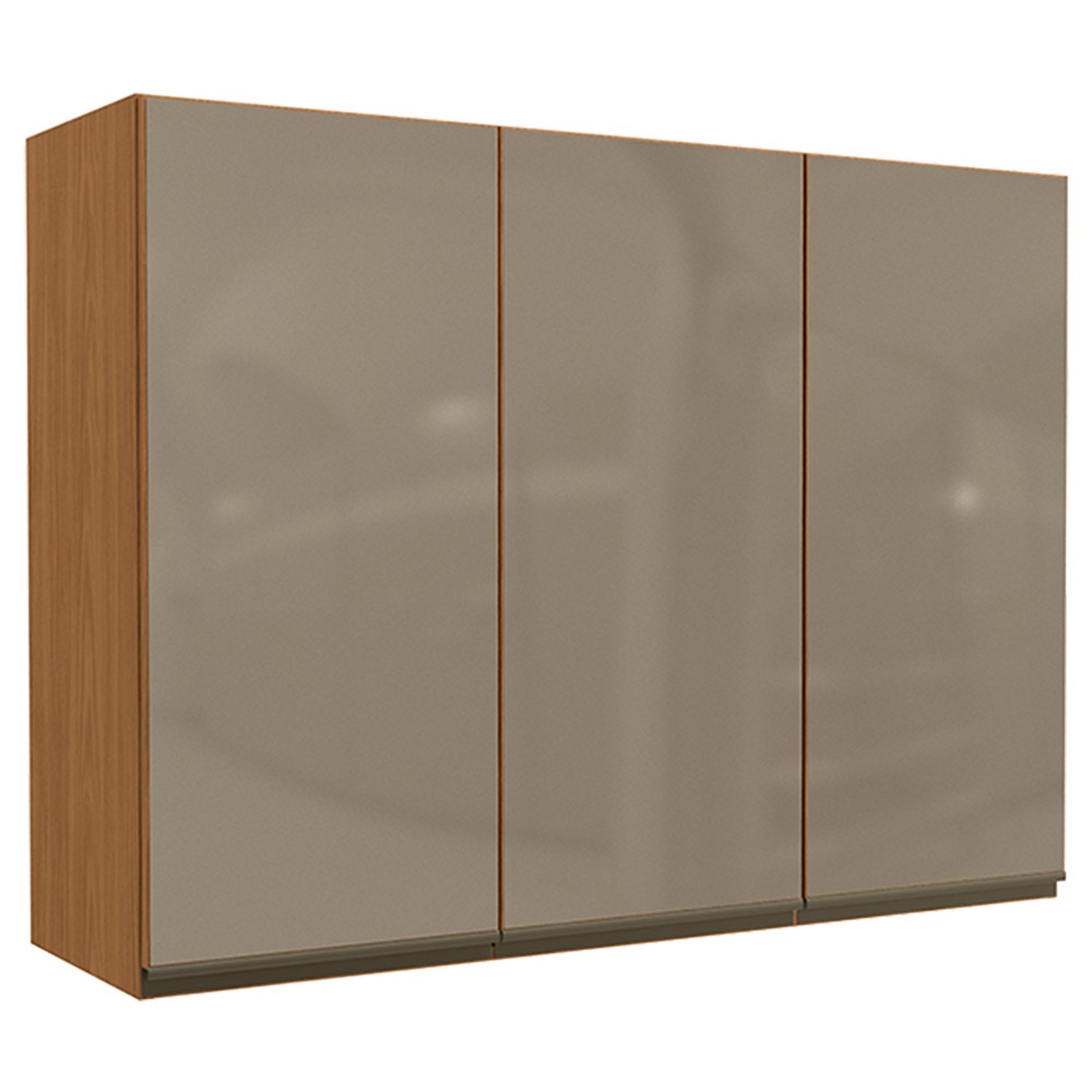 Armário Aéreo 3 Portas com Vidro 120cm MDP Maxxi Kappesberg