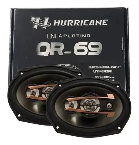 Alto-Falantes Quadriaxial 6x9 Hurricane QR69 300W 4 Ohms Carro