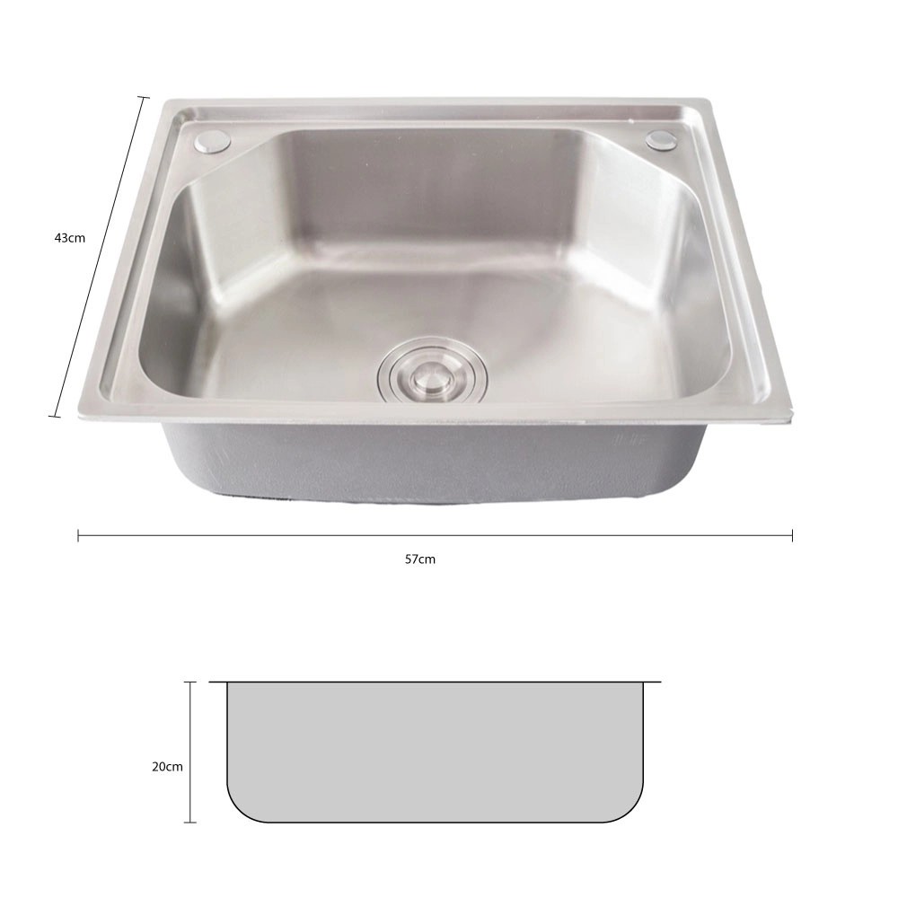 Cuba Pia Gourmet Luxo Prizi Aço Inox 304 43x57cm Kit Completo – C5743