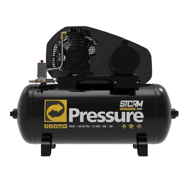Compressor de Ar Profissional STORM 300 2HP 100L 140PSI PRESSURE-8975703011