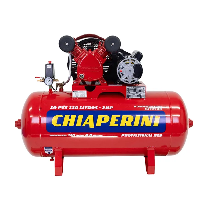 Compressor de Ar 110L 2HP Chiaperini Profissional RED
