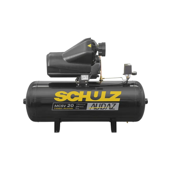 Compressor de Ar 200L 5HP Schulz Audaz MCSV 20|200 com Pressostato de Partida Profissional