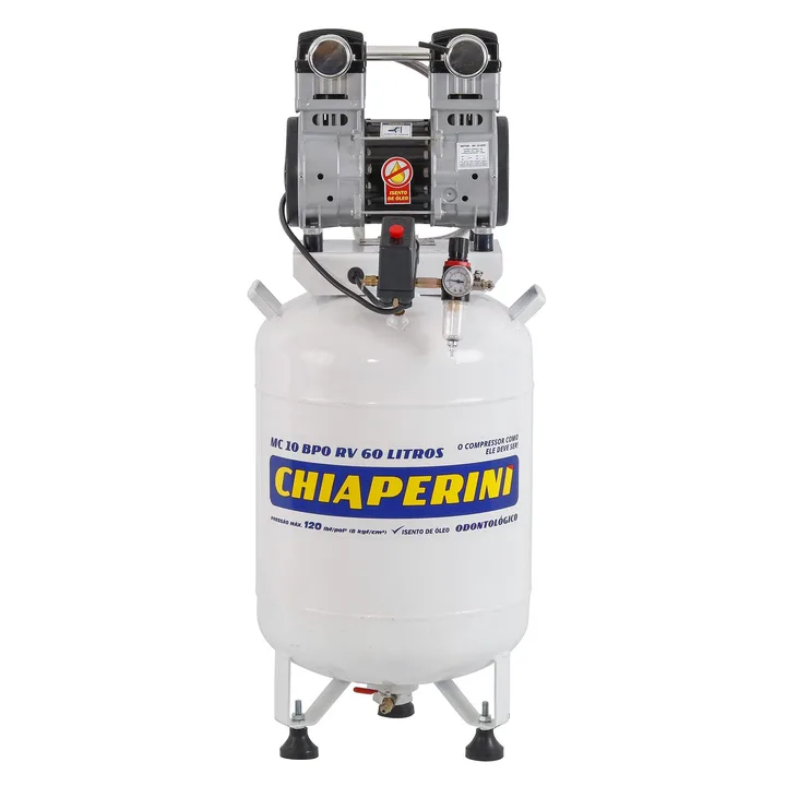 Compressor de Ar Odontológico 60L 2HP Chiaperini MC 10 BPO