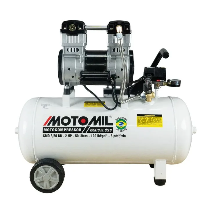 Motocompressor de Ar Isento de Óleo 8 Pés/min 50L 2HP MOTOMIL-37813.5
