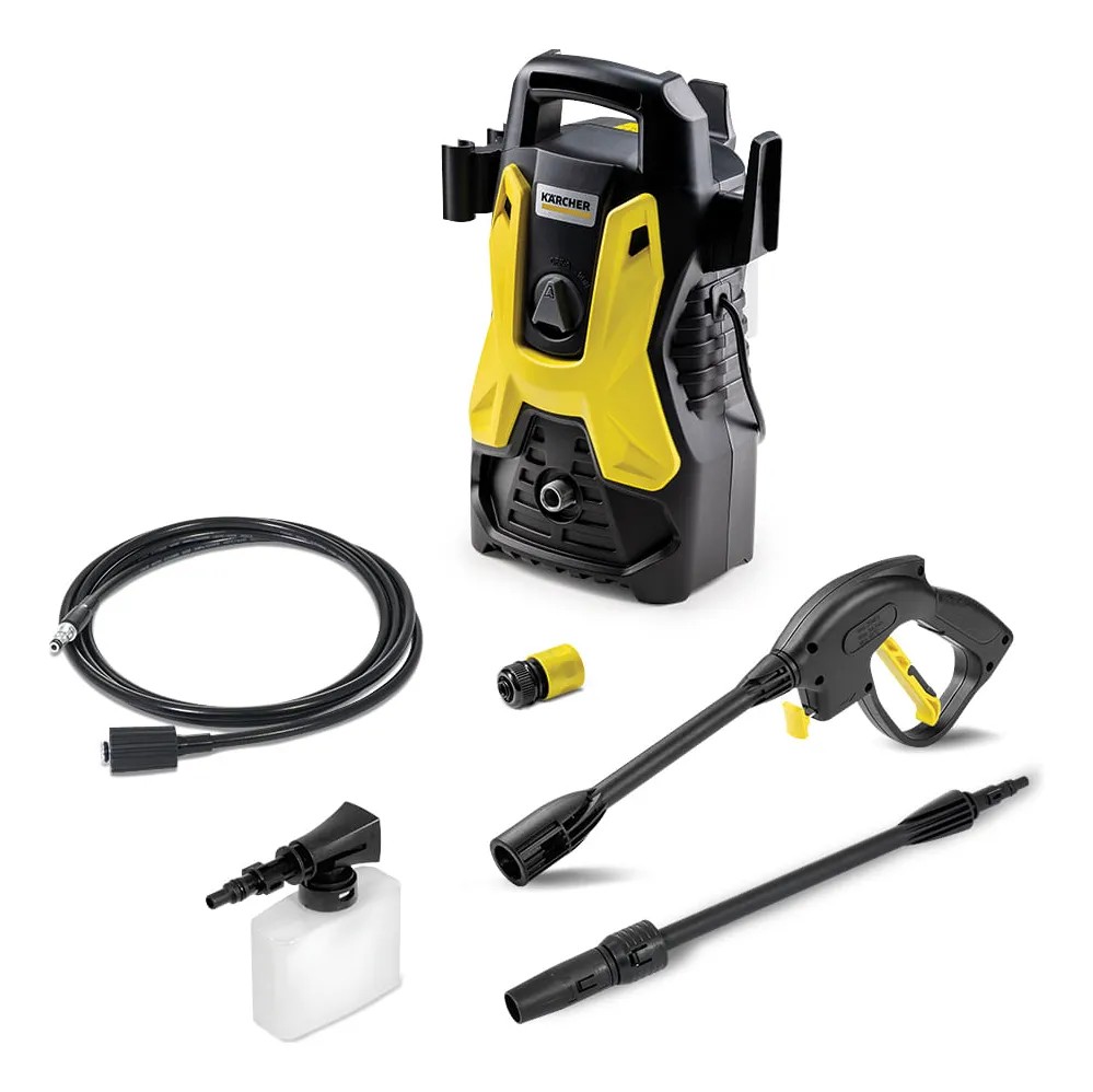 Lavadora De Alta Pressão Kärcher Prática Black 1500 Psi/libras 1400w 300l/h Com Aplicador De Detergente E Lança Regulável