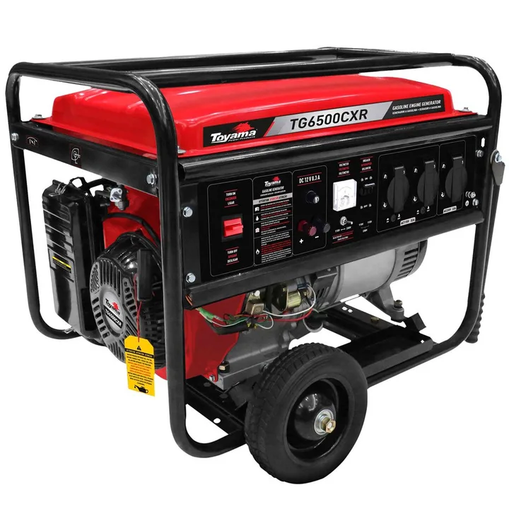 Gerador de Energia a Gasolina 4T 389CC 6kVA Monofásico Partida Manual e AVR TG6500CXR TOYAMA-201-026