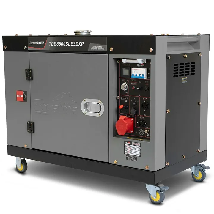 Gerador de Energia Cabinado a Diesel 7.5 kVA Trifásico com Partida Elétrica TDG8500SLE3DXP TOYAMA-251-076