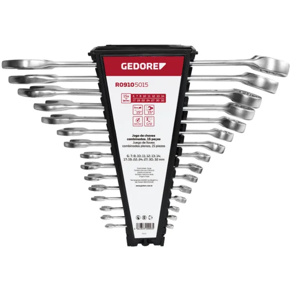 Jogo De Chave Combinada 6 A 32 Mm 15 Peças Gedore Red
