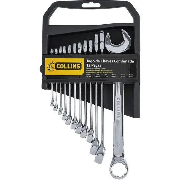 Jogo De Chave Combinada 918350 6 A 22mm 12 Peças Aço Cromo Vanádio Collins