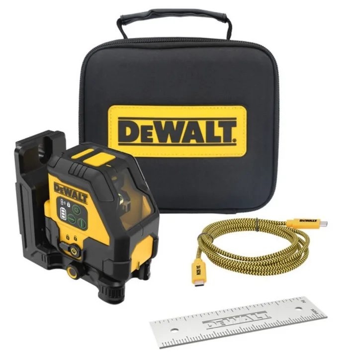 Nível a Laser 45m Verde Recarregável com Maleta e Carregador USB DEWALT-DCLE14201GB