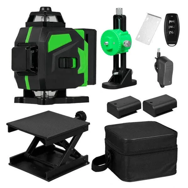 Nível Laser 12 Linhas Verde 3d Recarregável Autonivelante
