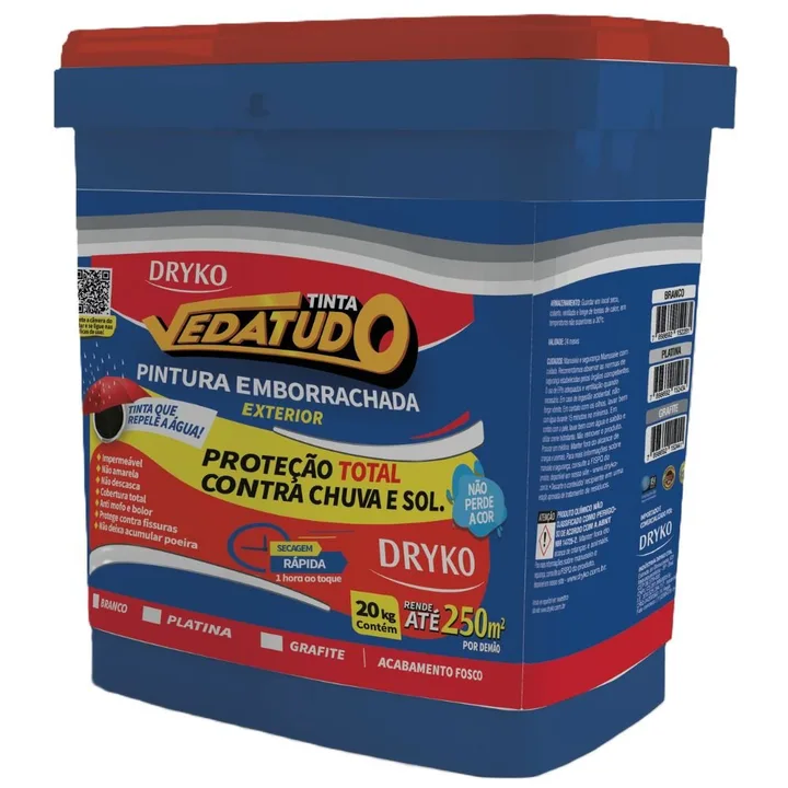 Tinta Emborrachada para Pintura de Proteção Grafite 20kg VEDATUDO-TINTAEMBGR-BD