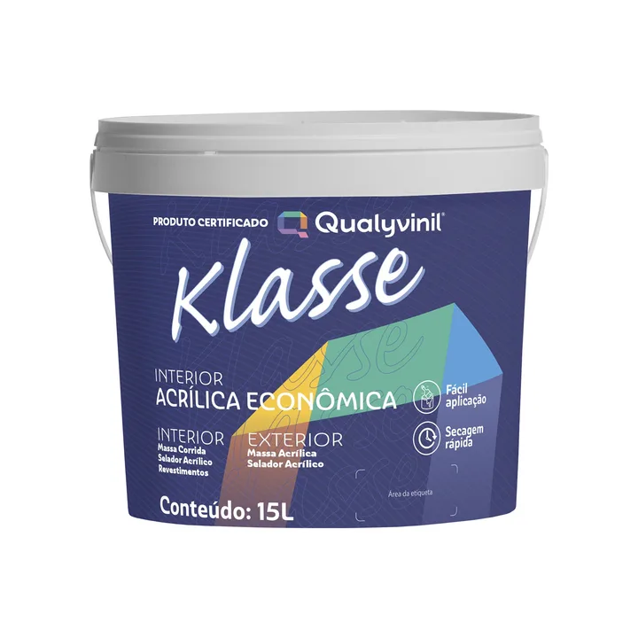 Tinta Acrílica Fosca para Alvenaria Interna Qualyvinil Klasse Econômica Branco 15L