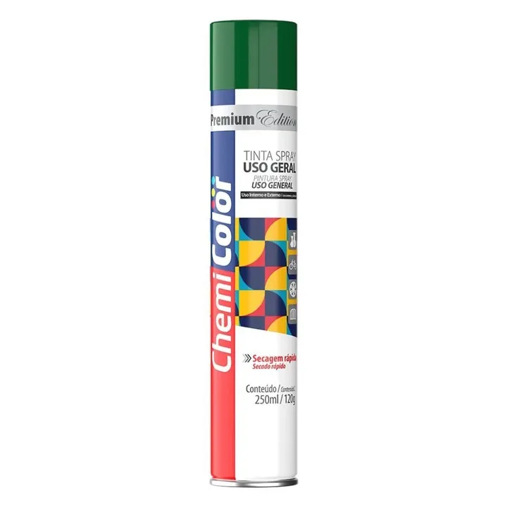 Tinta Spray Uso Geral Verde Escuro 250 ml CHEMICOLOR-680605