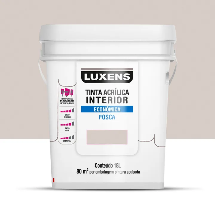 Tinta Acrílica Fosca para Parede Interna Luxens Econômica Cream 18L