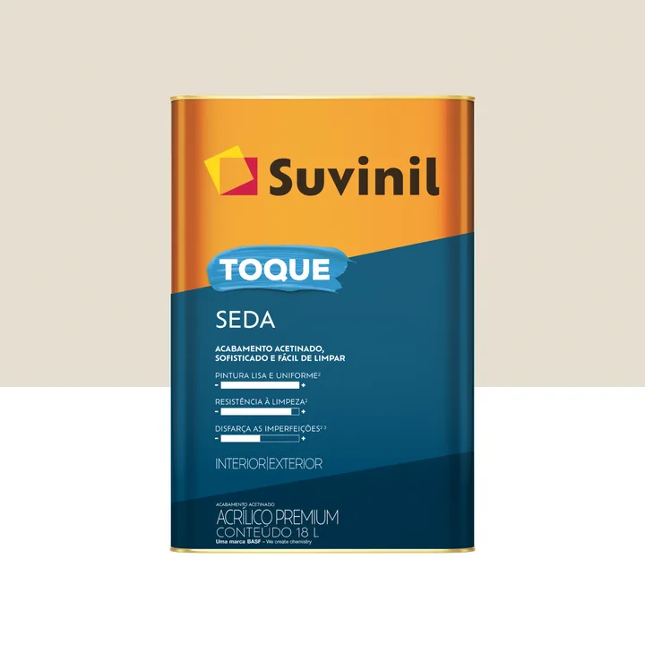 Tinta Acrílica Acetinada para Parede Interna e Externa Suvinil Toque Premium Algodão Egipcio 18L