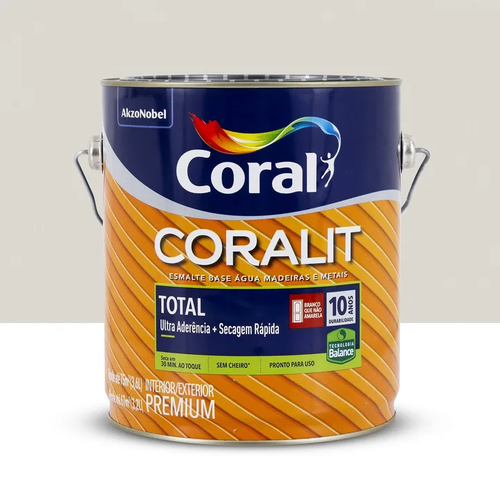 Tinta Esmalte Base Água Coralit Acetinado Branco Gelo 3,6L Coral