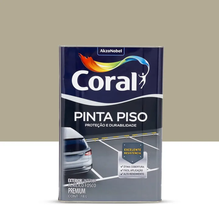 Tinta Fosca Pinta Piso Premium Internas e Externas Concreto 18L Coral
