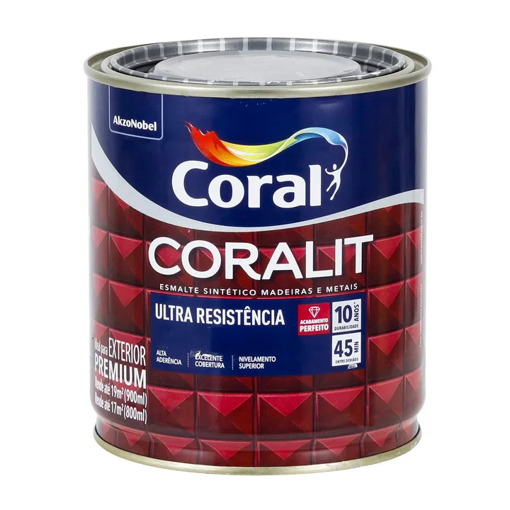 Tinta Esmalte Sintético Base Solvente Coralit Brilhante Branco 900ml Coral