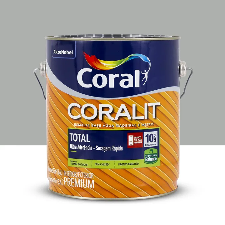 Tinta Esmalte Base Água Coralit Brilhante Platina 3,6L Coral