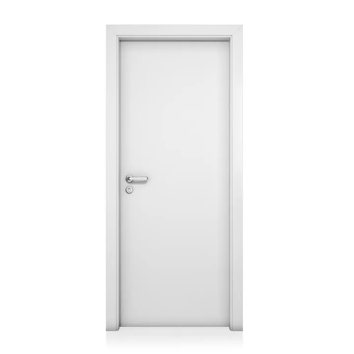 Kit Porta Lisa Madeira de Giro Direito|Esquerdo Branco 210x80cm Colméia com Batente Regulável 7,5 a 16cm Elo Concrem