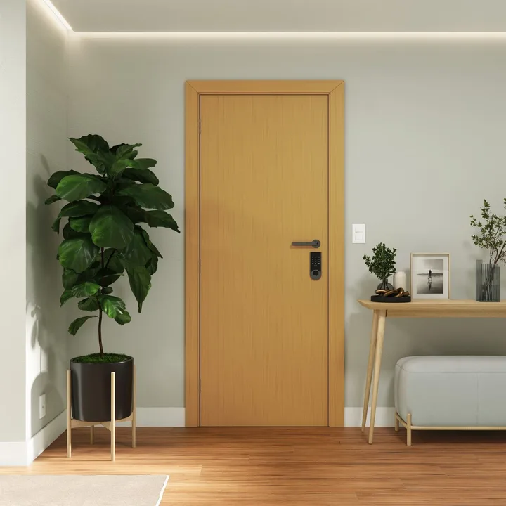 Kit Porta Madeira de Giro Direito|Esquerdo Curupixá 210x80cm Sarrafeada Batente 7,5 a 16cm Vivace UV Lisa Artens