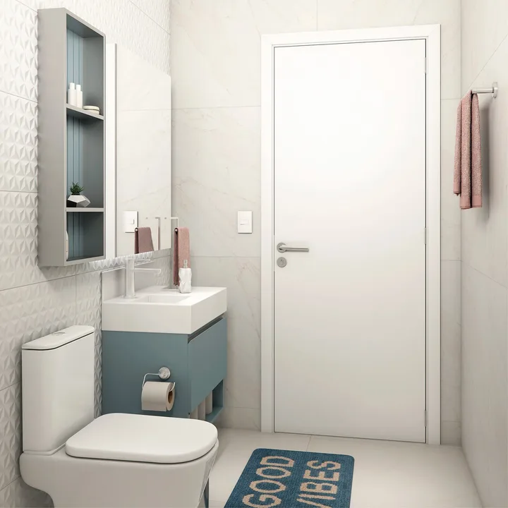 Folha de Porta Madeira de Giro ou Correr Branco 210x72cm Sarrafeada Vivace UV Lisa Artens