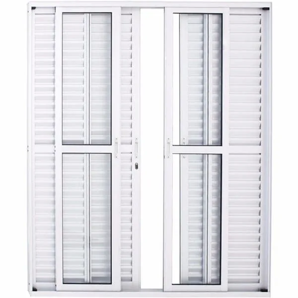 Porta De Alumínio De Correr Balcão 6 Folhas 2,10 X 1,80 Branca Linha 25 Com Fechadura