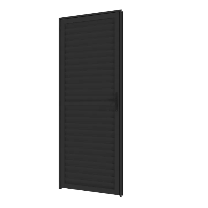 Porta Giro Laminada 0,75m X 2,15m Direita Em Alumínio Preto – Vitrolar