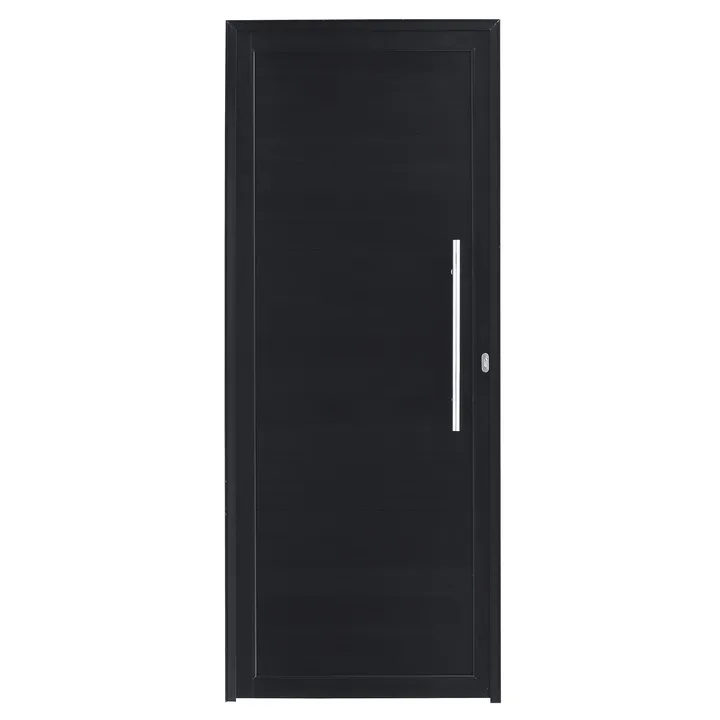 Porta Lambril de Giro Alumínio Preto com Puxador 2,14x0,86m Lado Esquerdo Linha Vivace Isoxa