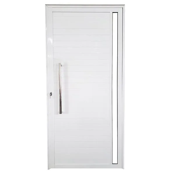 Porta Lambril De Alumínio Branco Com Puxador E Vidro Linha Veneza Lado:esquerda; Medidas: 210 X 80
