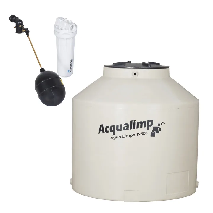 Caixa d'Água 1.750L em Polietileno com Filtro Água Limpa Acqualimp