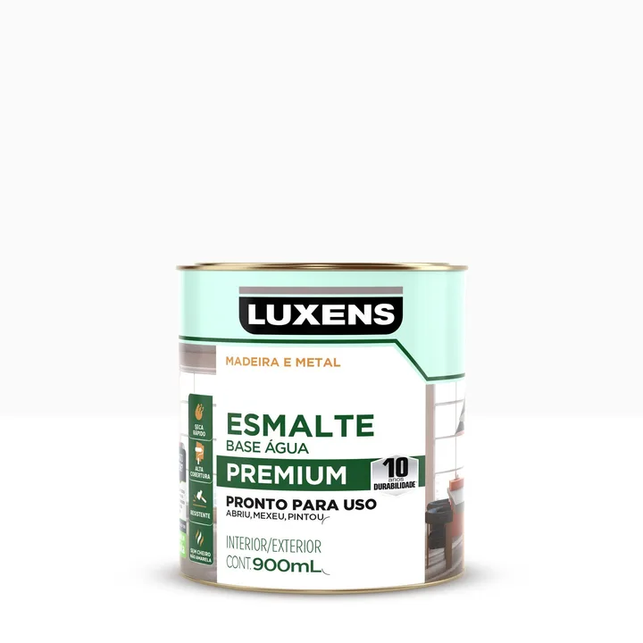 Tinta Esmalte Base Água Fosco Branco 0,9L Luxens