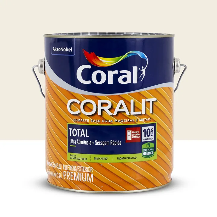 Tinta Esmalte Base Água Coralit Fosco Branco 3,6L Coral