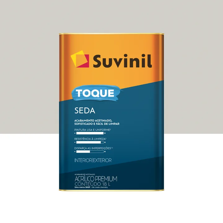 Tinta Acrílica Acetinada para Parede Interna e Externa Suvinil Toque Premium Cromio 18L