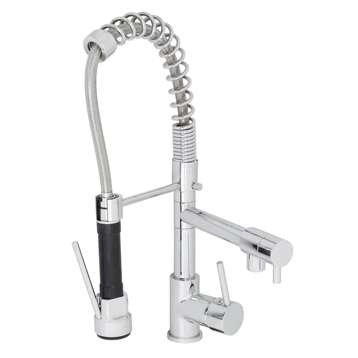 Torneira Monocomando Gourmet de Pia para Cozinha Bica Alta Flexível Cromada Chery Delinia