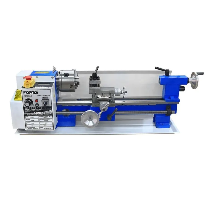 Mini Torno Mecânico Profissional Usinagem 350mm 550W Precisão, Controle e Performance FORTGPRO-FG0001