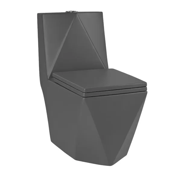 Vaso Sanitário Monobloco Mônaco Cinza Caixa Acoplada Dual Flush 3/6L Vortex Soft Close Stillus Home