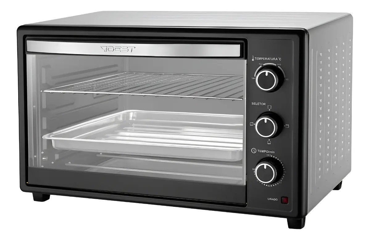 Forno Elétrico 66 Litros Preto E Branco - Best