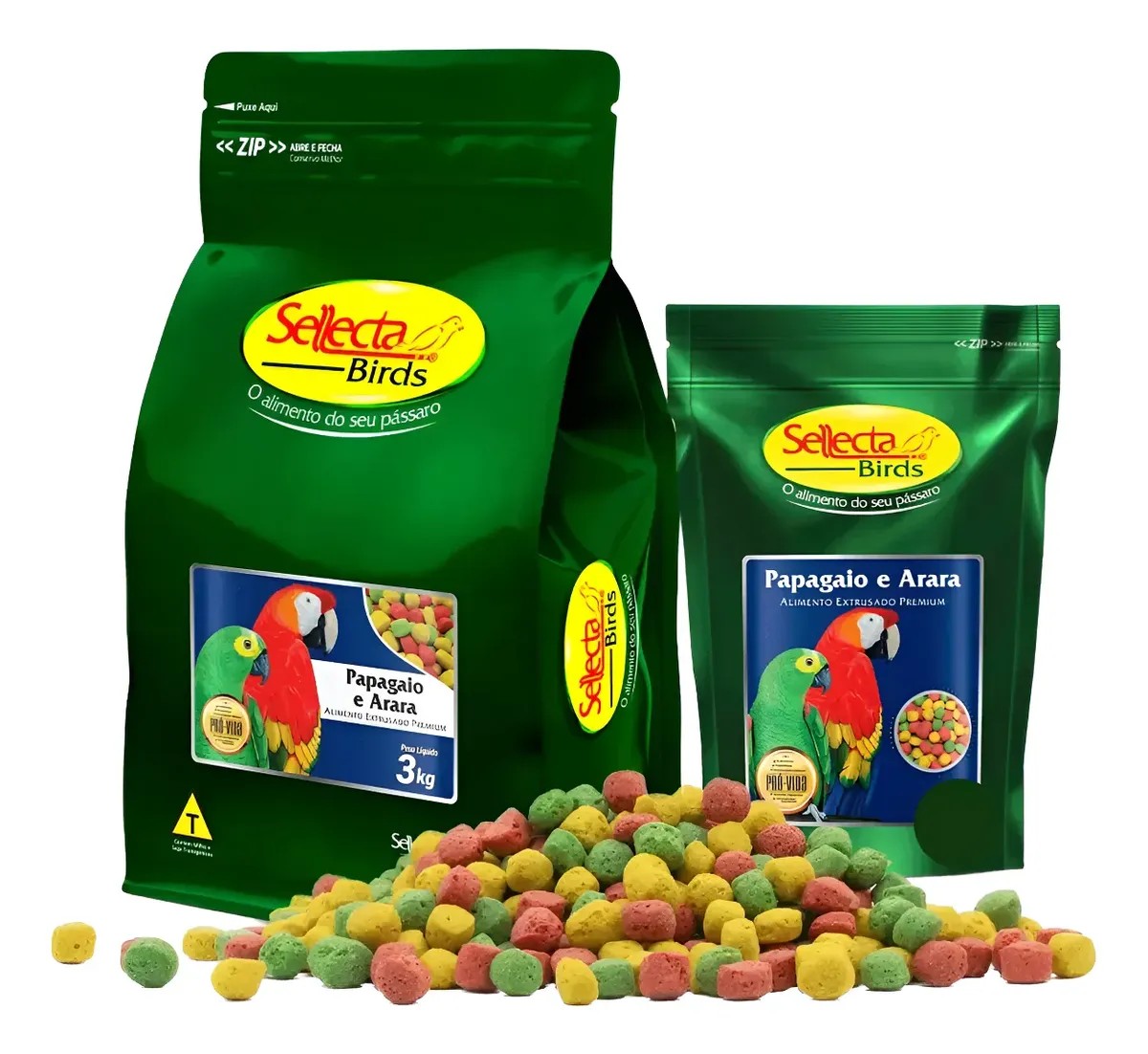 Sellecta Ração Extrusada 3kg Para Papagaio E Arara