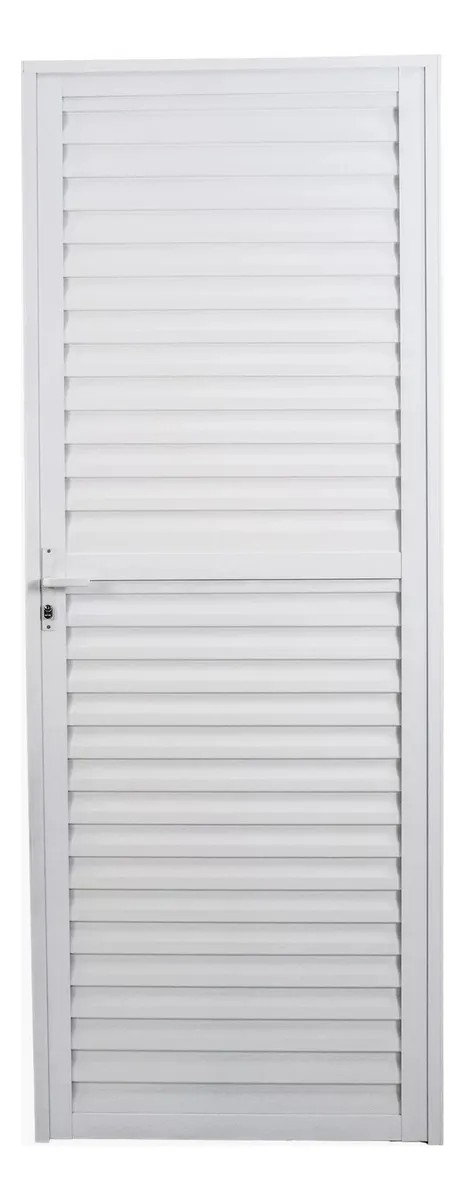 Porta de Alumínio Laminada 210x60cm Soft Plus Mgm Abertura Esquerda Branco