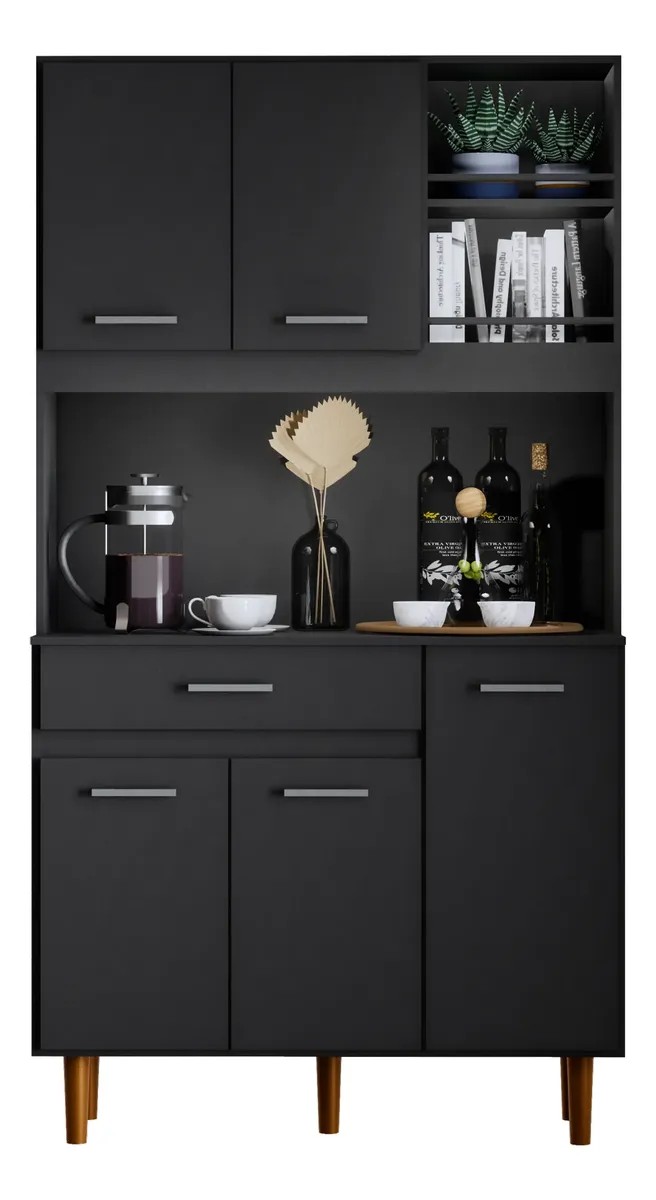 Armário De Cozinha Compacto Em Mdp Com 5 Portas Love
