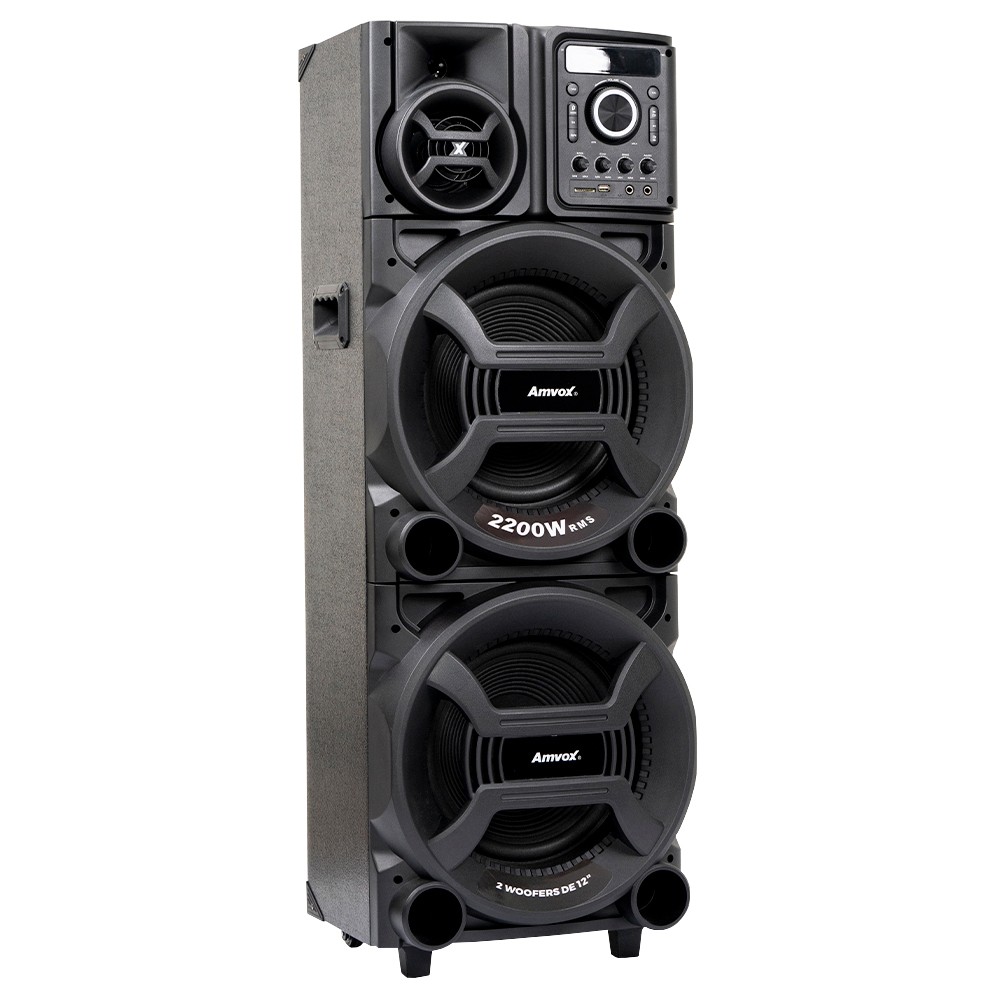 Caixa de Som Amplificada Amvox Pesadão ACA 2201 2200W Bluetooth com LED